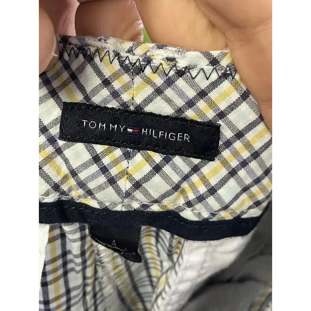 Tommy Hilfiger Shorts‎ Womens 4 Blue Yellow Plaid Cotton Casual Summer Pockets